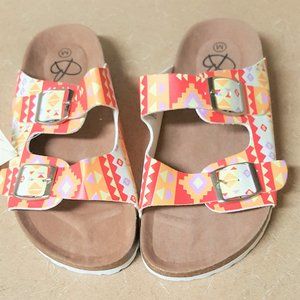 NEW, BOBBIE BROOKS GIRL MULTI COLOR PRINT SLIDES